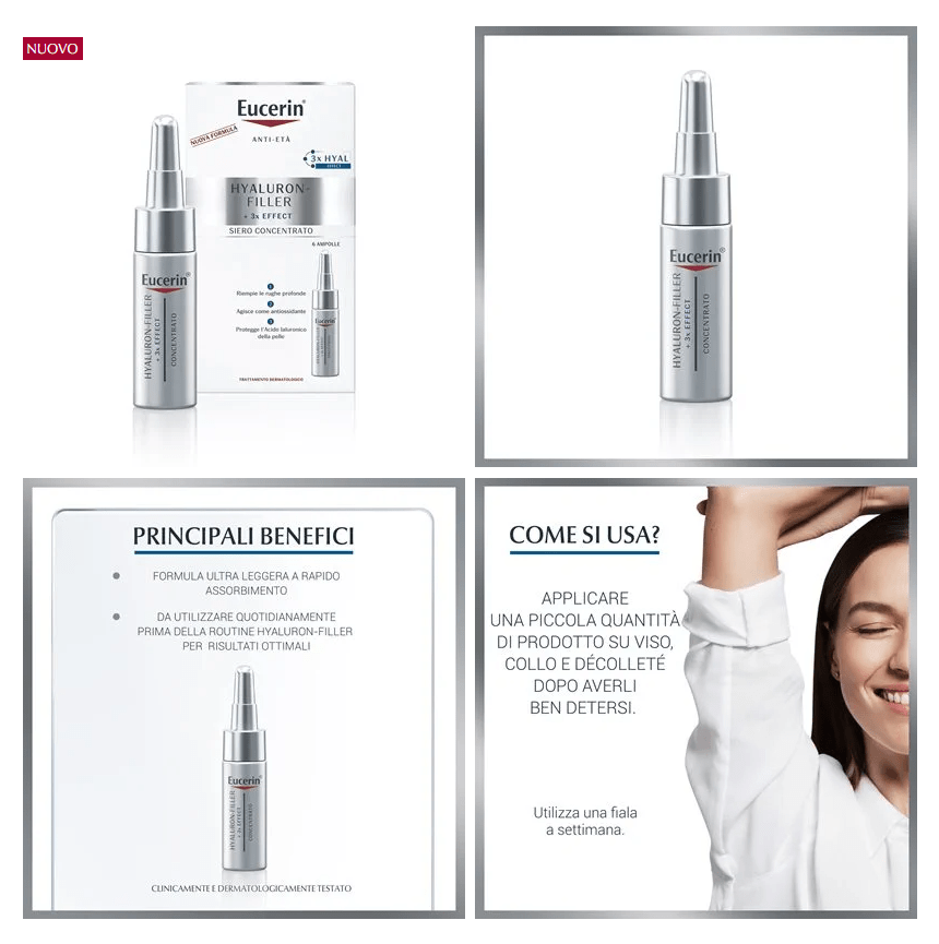 Eucerin Hyaluron Filler + 3x EFFECT Siero Concentrato 6 Ampolle Anti Età 6 x 5ml - immagine 3